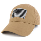 Armycrew USA American Flag Subdued Grey Embroidered Tactical Patch with Mesh Operator Cap