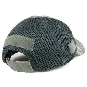 US American Flag Original with Grey Border Embroidered Patch Low Crown Adjustable Tactical Mesh Cap