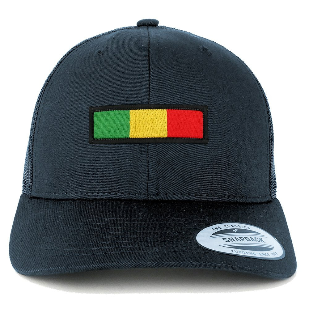 Rasta Green Yellow Red Embroidered Iron on Patch Mesh Back Trucker Cap