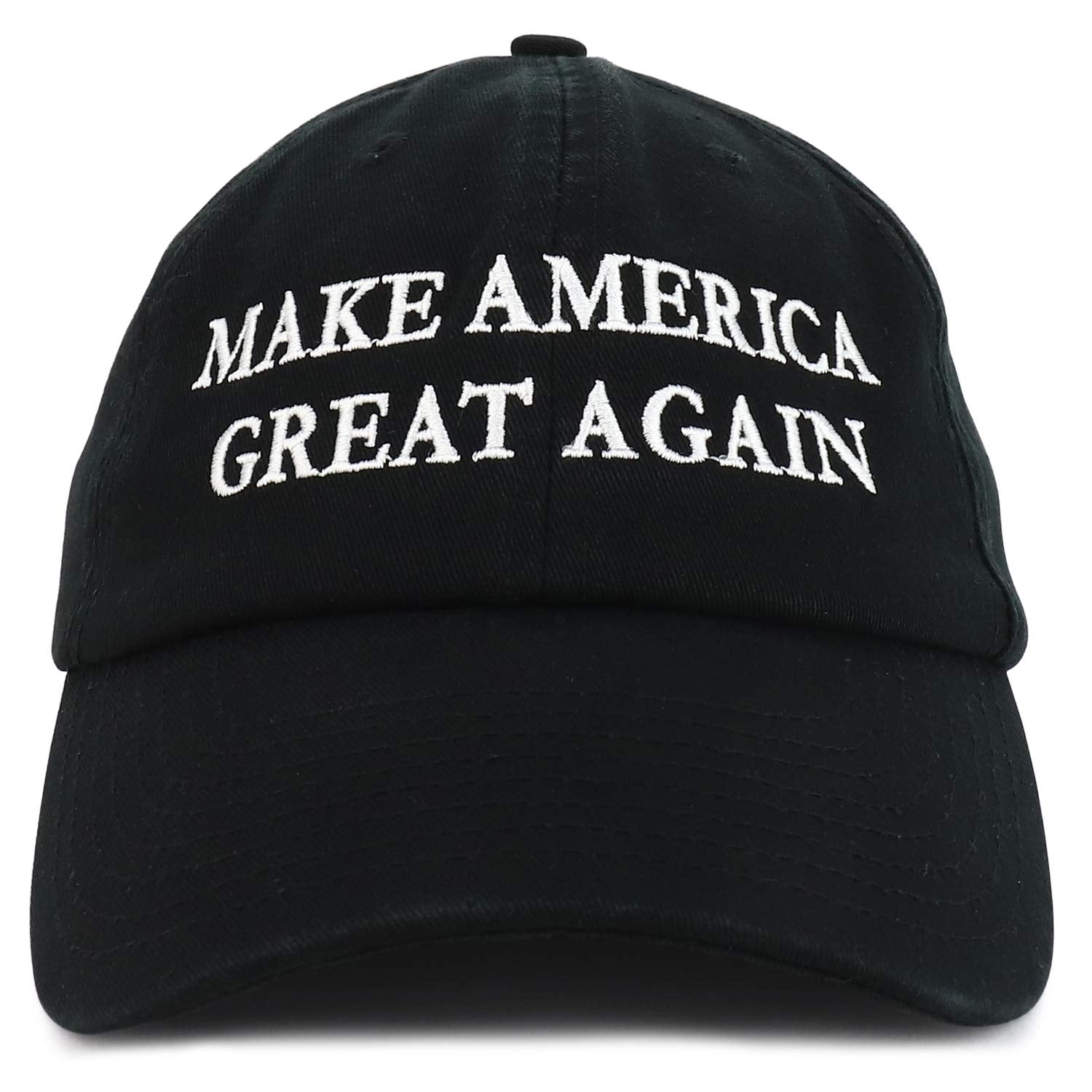 Made in USA Donald Trump Soft Cotton Cap - Make America Great Again Embroidered - Black