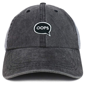 Armycrew Oops Patch Washed Pigment Dyed Soft Trucker Baseball Cap