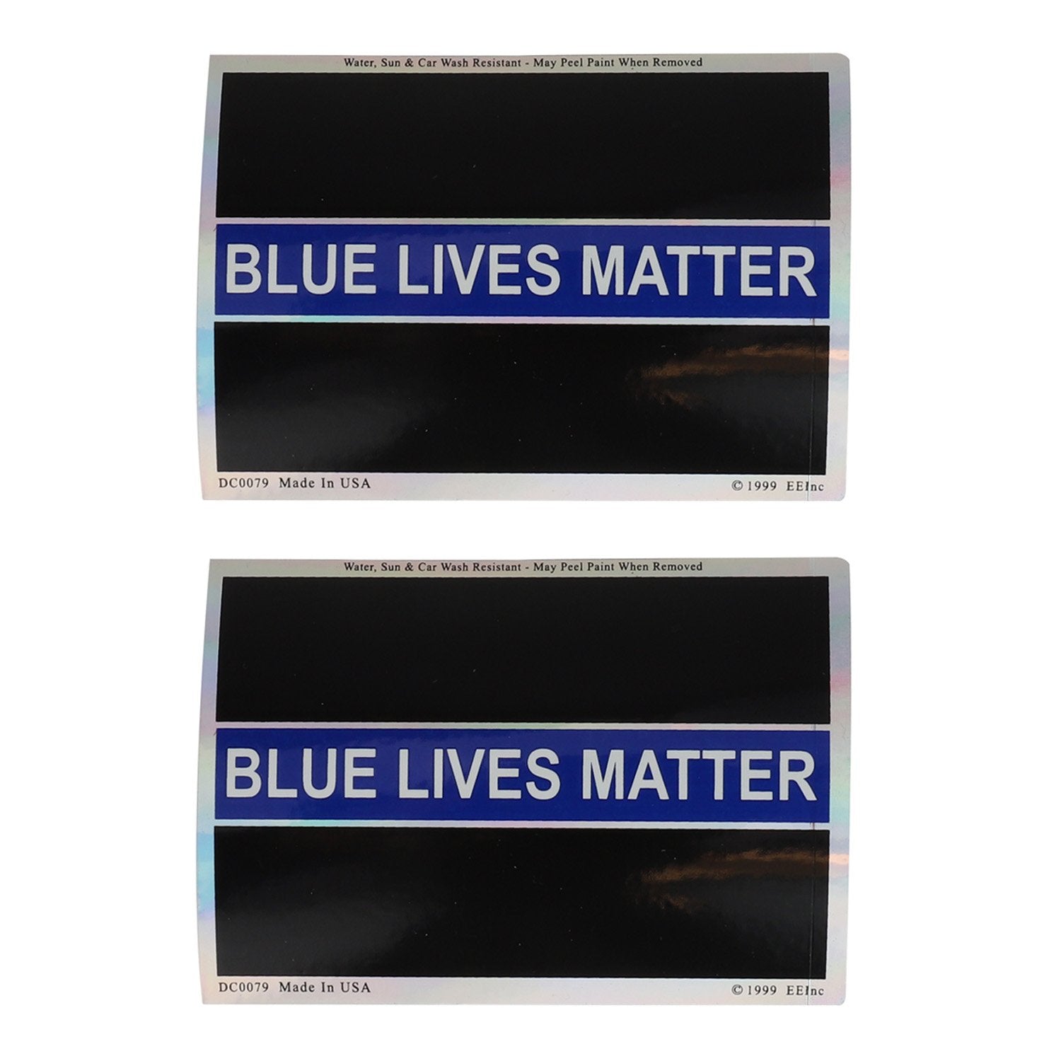 Armycrew Made in USA Thin Blue Line Blue Lives Matter Patriotic Stickers 2 Pack
