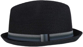 Armycrew Men's XXL Oversized Stingy Brim Paper Braid Fedora with Striped Band