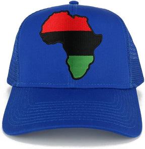 Red Black Green Africa Map Embroidered Iron on Patch Adjustable Trucker Mesh Cap