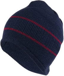 Armycrew Double Striped Acrylic Knit Warm Winter Beanie Cap - Royal RED