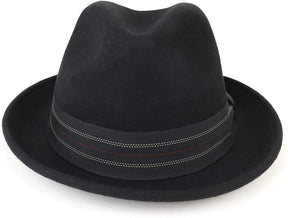 Armycrew XXL Oversize Wool Felt Pinch Fedora Hat with Stripe Band