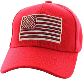 Armycrew Large USA Flag Embroidered 6 Panel Adjustable Cotton Cap