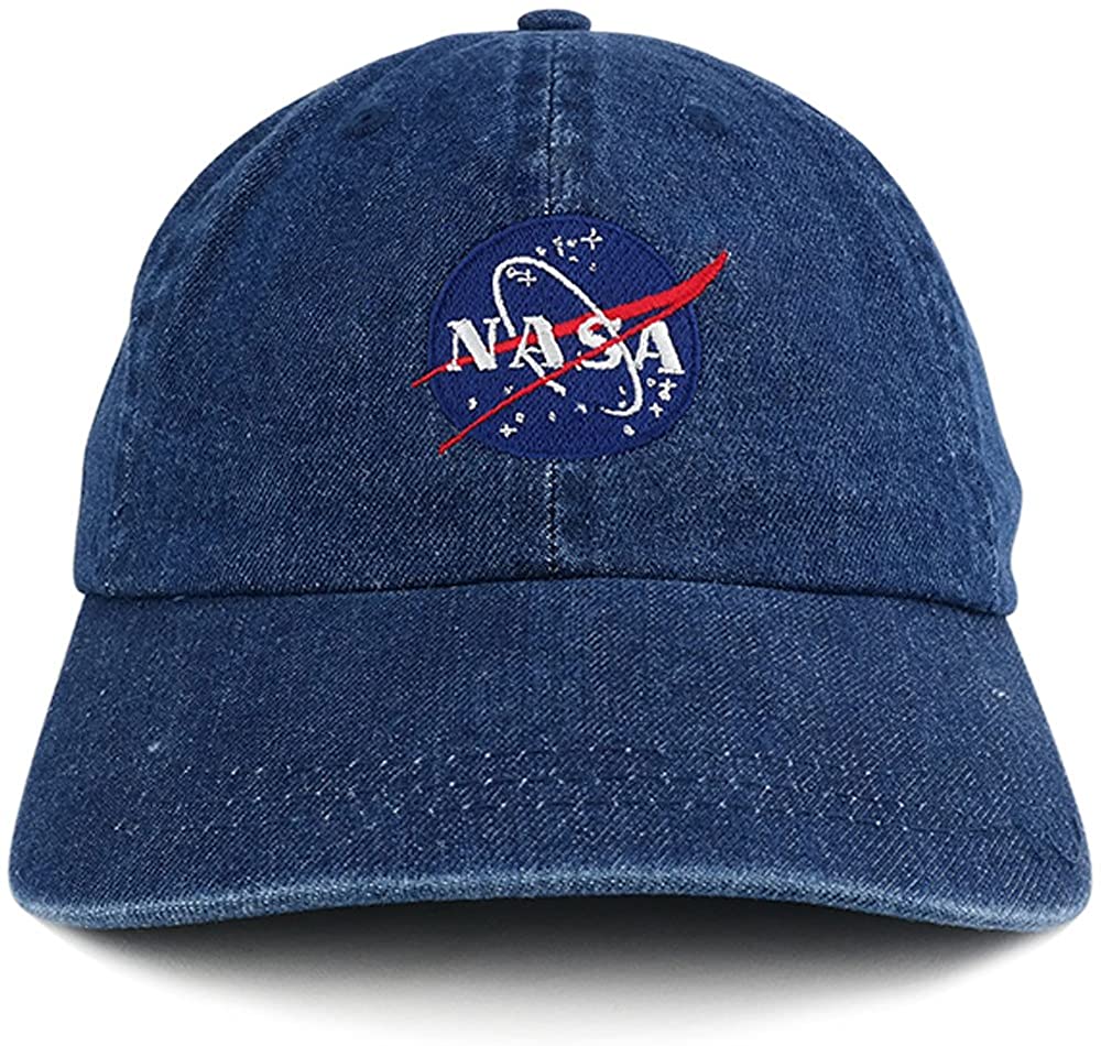 Armycrew NASA Insignia Low Profile Denim Garment Washed Adjustable Cap