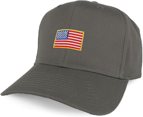Armycrew XXL Oversize USA Small Flag Iron On Patch Solid Baseball Cap