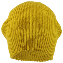 Armycrew Vintage Frayed Pattern Knit Deep Slouchy Beanie
