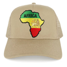 RGY Africa Map and Rasta Lion Embroidered Iron on Patch Adjustable Trucker Mesh Cap