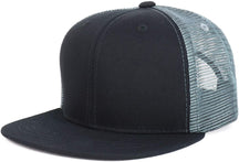 Youth Stylish Flat Bill Structured Mesh Back Snapback Trucker Cap