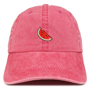 Armycrew Watermelon Embroidered Patch Unstructured Cotton Washed Baseball Cap