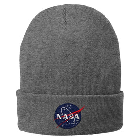 Armycrew NASA Insignia Logo Embroidered Winter Cuff Folded Long Beanie