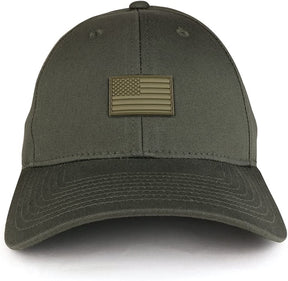 Armycrew Small Rubber American Flag Structured Cotton Adjustable Baseball Cap
