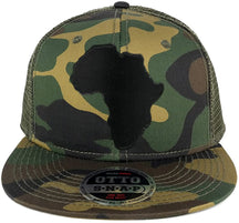 Solid Black Africa Map Embroidered Iron on Patch Camo Flat Bill Snapback Mesh Cap