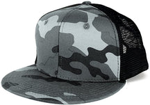 Armycrew Urban Camo Woodland 6 Panel Flat Bill Snapback Mesh Trucker Cap - BNB