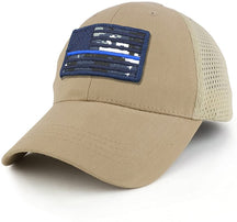 Armycrew USA Navy Thin Blue Flag Tactical Patch Cotton Adjustable Trucker Cap