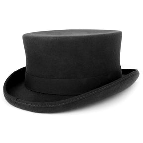 Armycrew Men's 100% Wool Felt Classic Genuine Top Hat with Grosgrain Band