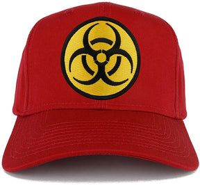 Biohazard Circular Yellow Black Embroidered Iron on Patch Adjustable Baseball Cap