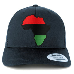 Red Black Green Africa Map Embroidered Iron On Patch Mesh Back Trucker Cap