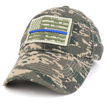 Armycrew USA ACU Thin Blue Flag Tactical Patch Cotton Adjustable Baseball Cap