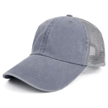 Armycrew Blank Washed Pigment Dyed Twill Unstructured Trucker Baseball Cap
