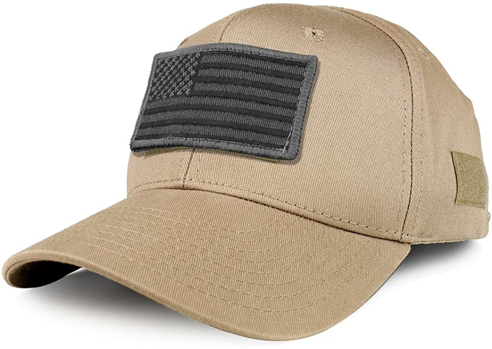 Armycrew USA Grey Flag Tactical Patch Structured Operator Baseball Cap