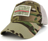 Armycrew USA ACU Thin Red Flag Tactical Patch Cotton Adjustable Trucker Cap