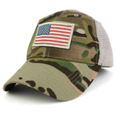 Armycrew USA White Flag Tactical Patch Cotton Adjustable Trucker Cap