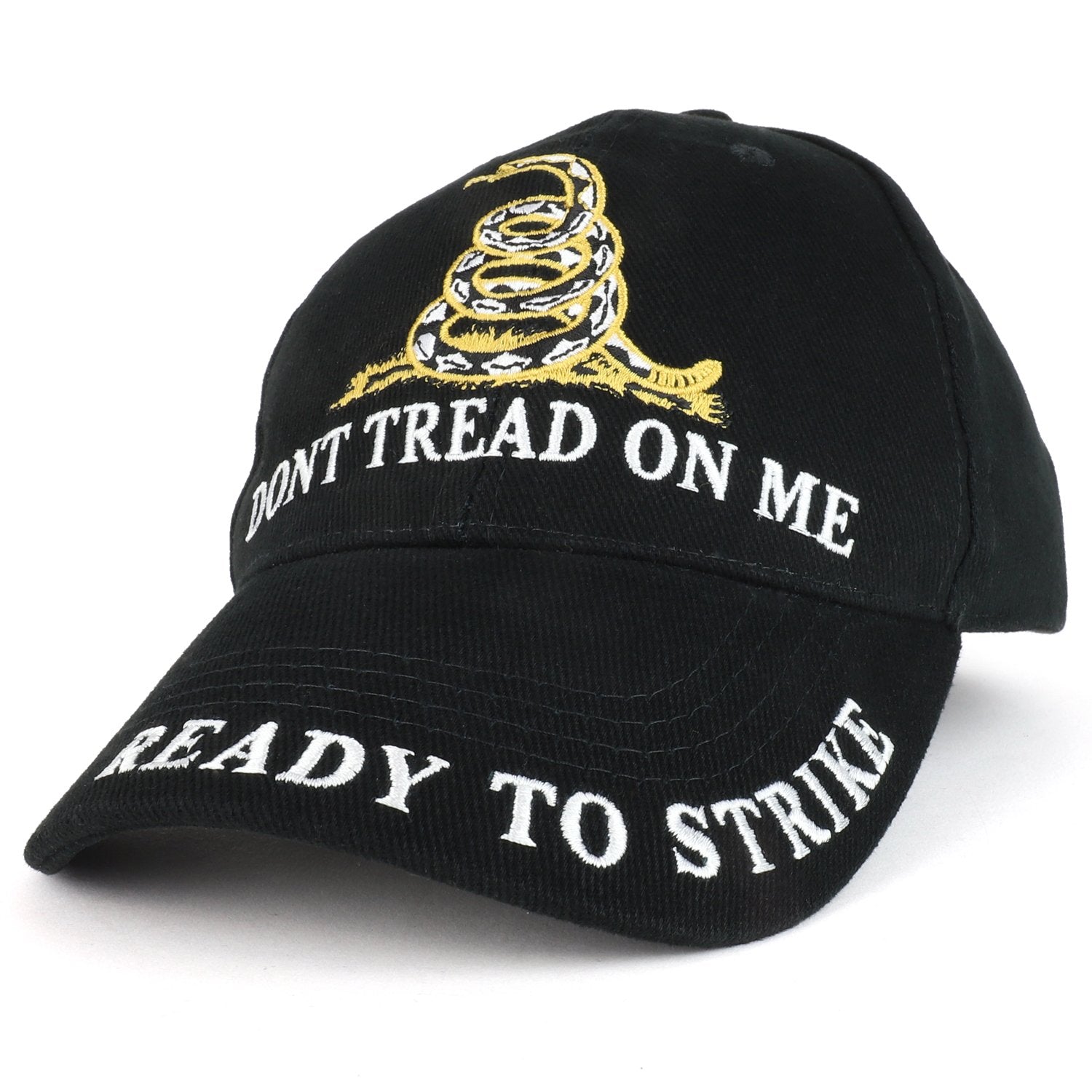 Armycrew Tread On Me Snake Embroidered Military Cotton Twill Structured Baseball Cap
