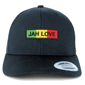 Jah Love Green Yellow Red Embroidered Iron On Patch Mesh Back Trucker Cap
