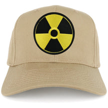 Radiation Circular Black Yellow Embroidered Iron on Patch Adjustable Baseball Cap