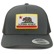 Armycrew Flexfit California Republic Embroidered Patch Snapback Mesh Trucker Cap