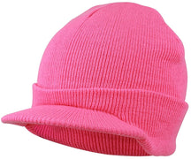 Armycrew Neon Snug Fit Knitted Beanie Visor Cap