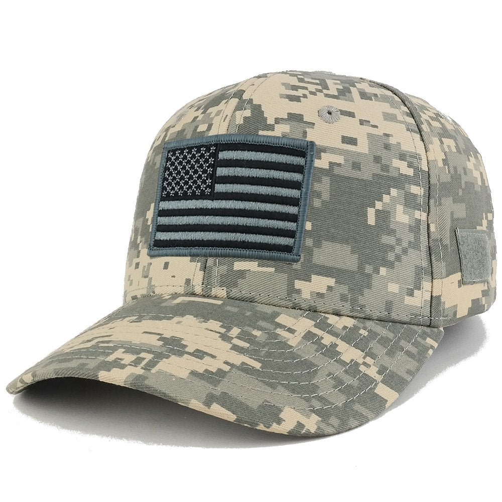 Armycrew American Flag Black 2 Tactical Embroidered Patch Adjustable Structured Operator Cap