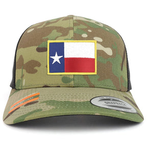 Armycrew Texas State Flag Patch Camouflage Structured Trucker Mesh Baseball Cap