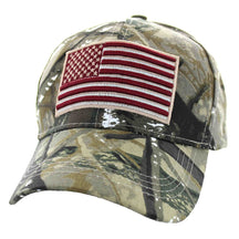Armycrew Large USA Flag Embroidered 6 Panel Adjustable Cotton Cap