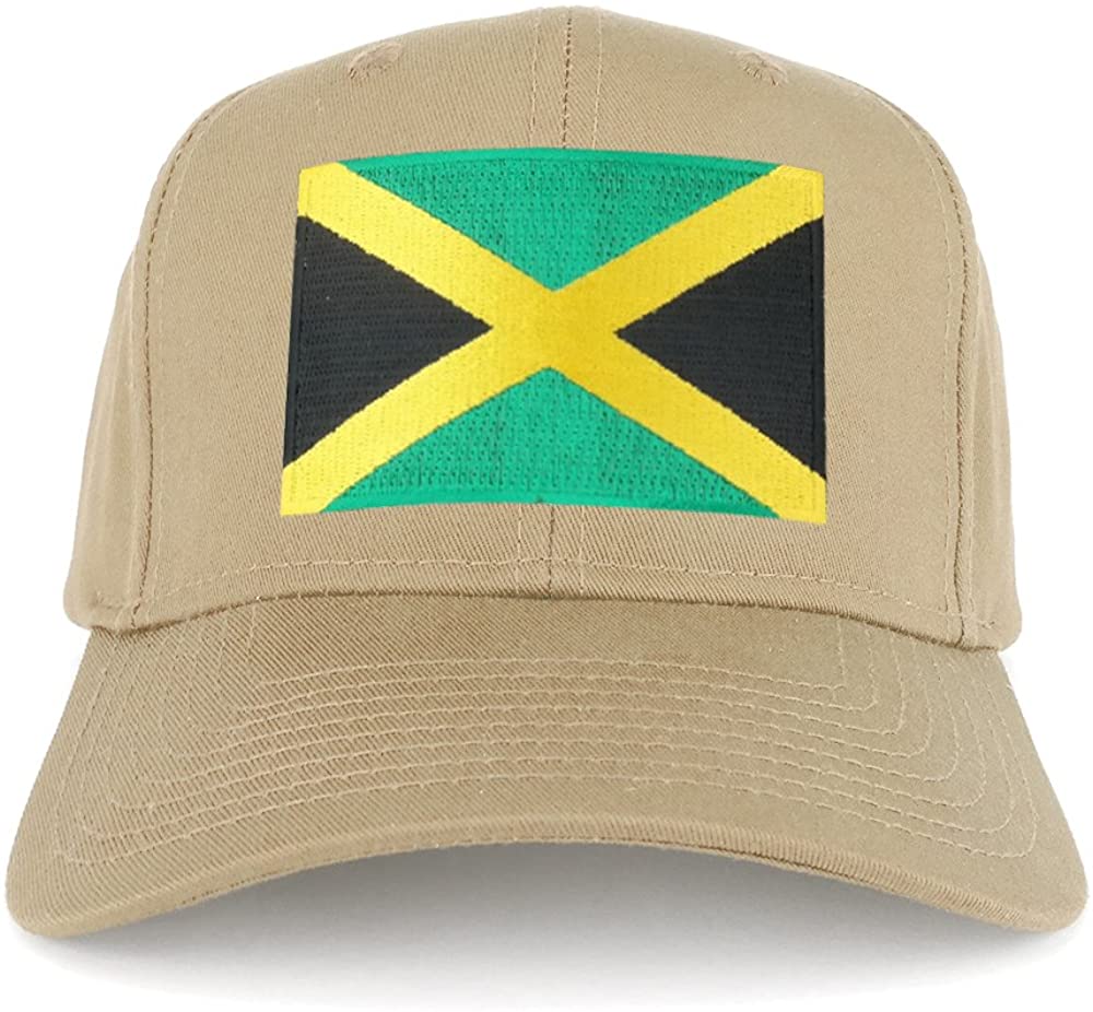 Large Jamaican Flag Embroidered Iron on Patch Adjustable Baseball Cap