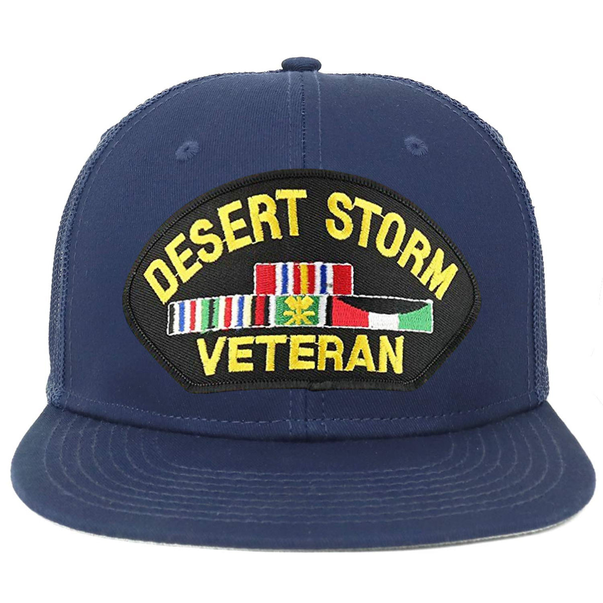 Armycrew Oversize XXL Desert Storm Veteran Large Patch Flatbill Mesh Snapback Cap