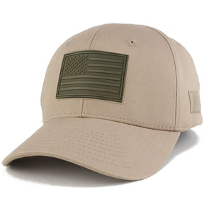 Armycrew Olive USA American Flag 3-D Rubber Tactical Patch Adjustable Structured Operator Cap