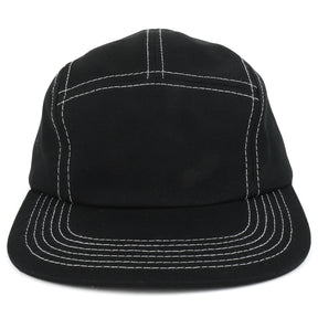Armycrew Plain Contrast Stitching 5 Panel Flat Bill Cotton Racer Cap