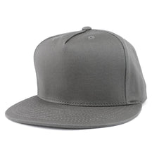 DECKY Blank 5 Panel Cotton Constructed Flat Bill Adjustable Snapback Cap - Black