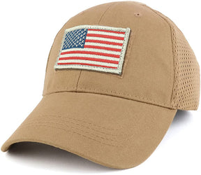 Armycrew USA White Flag Tactical Patch Cotton Adjustable Trucker Cap