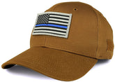 Armycrew USA Thin Blue Line Flag Tactical Patch Structured Operator Baseball Cap