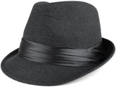 Armycrew Men's Wool Felt Fedora Hat with Satin Hat Band