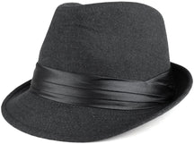 Armycrew Men's Wool Felt Fedora Hat with Satin Hat Band