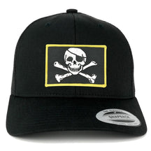 Flexfit Jolly Rogers Military Skull Embroidered Patch Snapback Mesh Trucker Cap