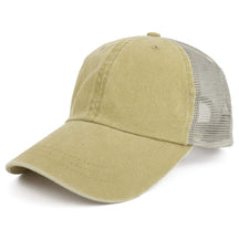 Armycrew Blank Washed Pigment Dyed Twill Unstructured Trucker Baseball Cap