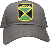 Jamaica Flag Shield Embroidered Iron on Patch Adjustable Mesh Trucker Cap